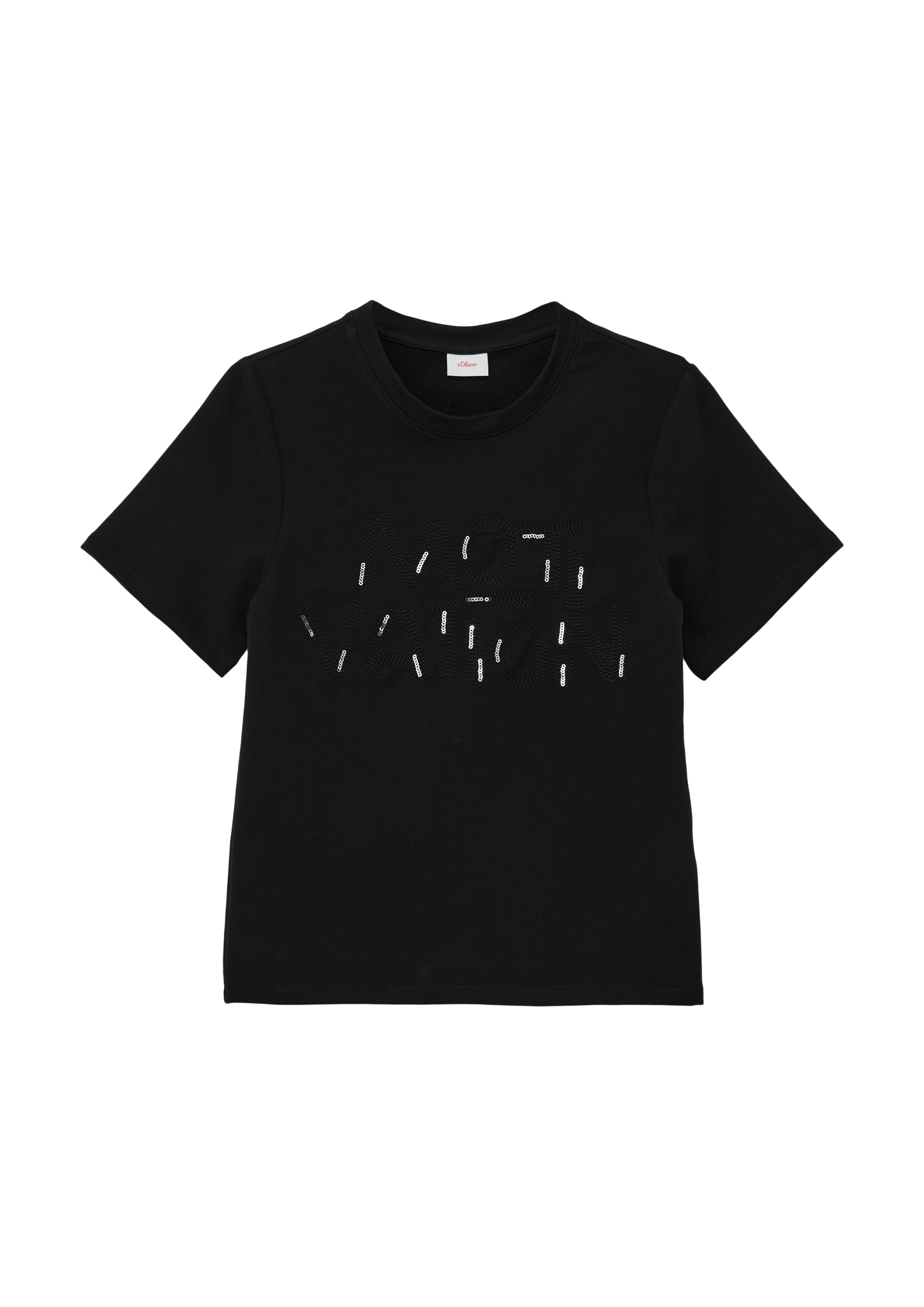 s.Oliver - T-Shirt mit Pailletten-Details, Mädchen, schwarz von s.Oliver
