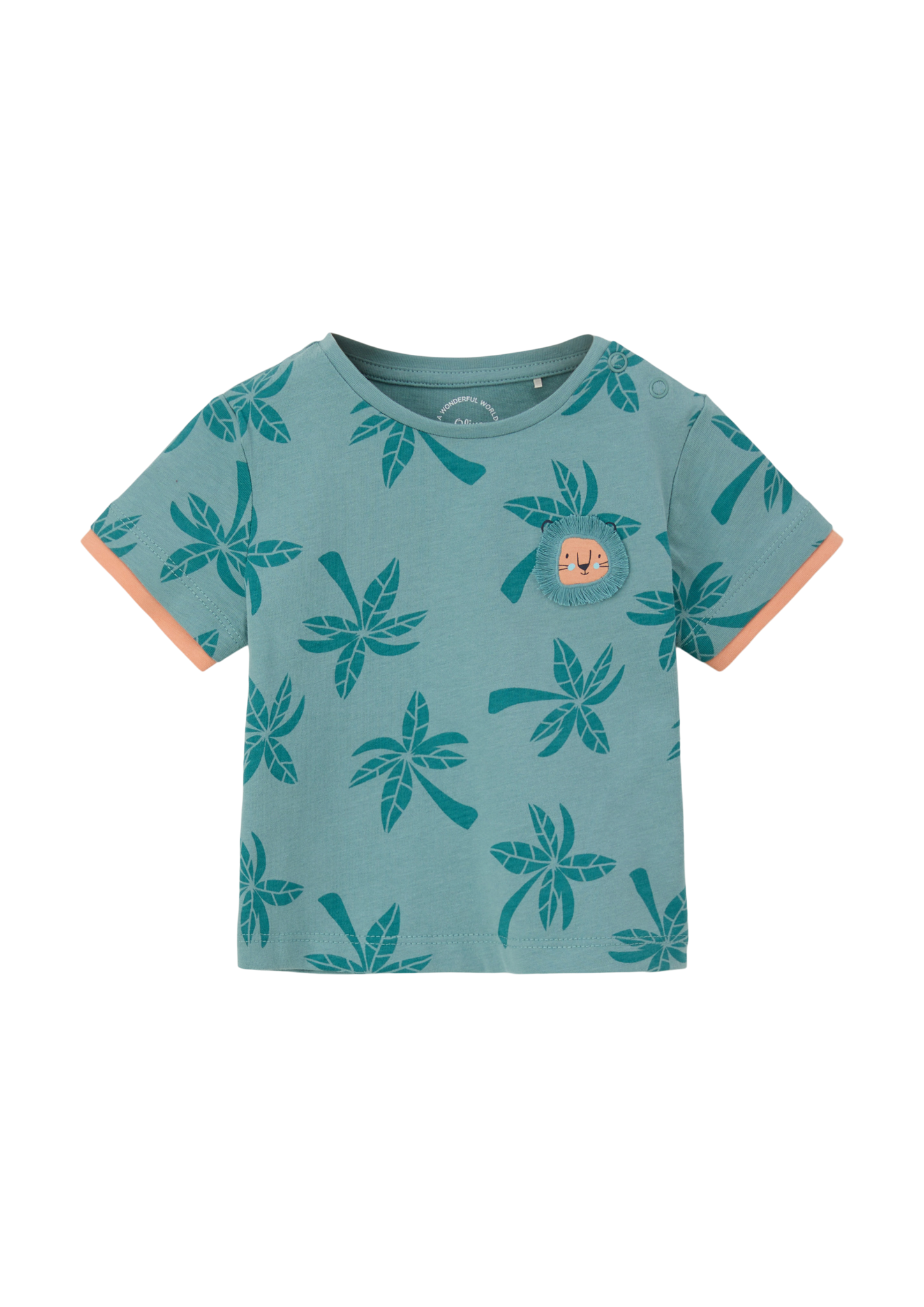s.Oliver - T-Shirt mit Palmen-Print, Babys, Blau von s.Oliver