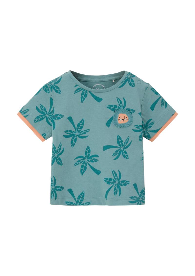 s.Oliver - T-Shirt mit Palmen-Print, Babys, Blau von s.Oliver