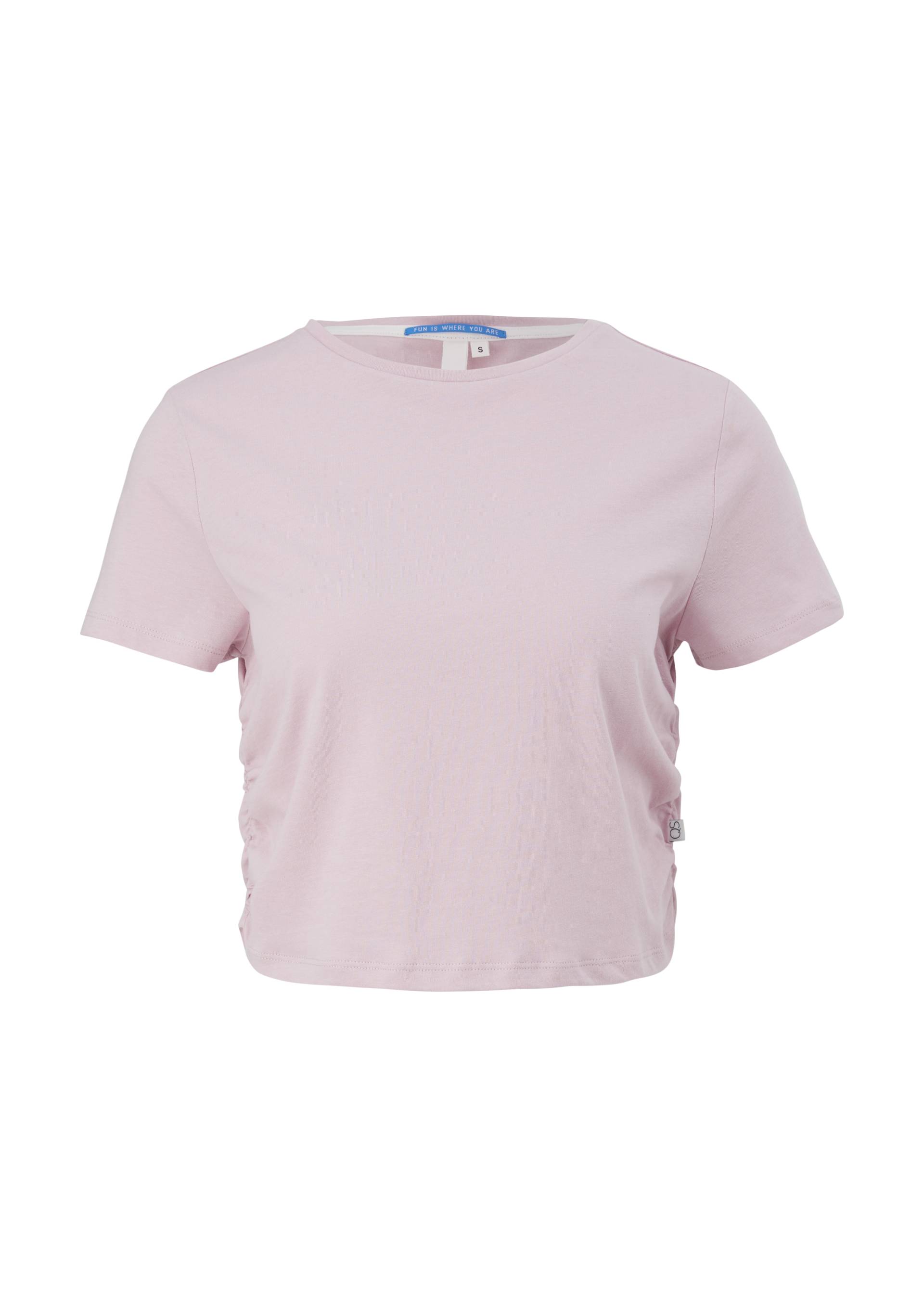 QS - T-Shirt mit Raffung, Damen, Rosa von QS