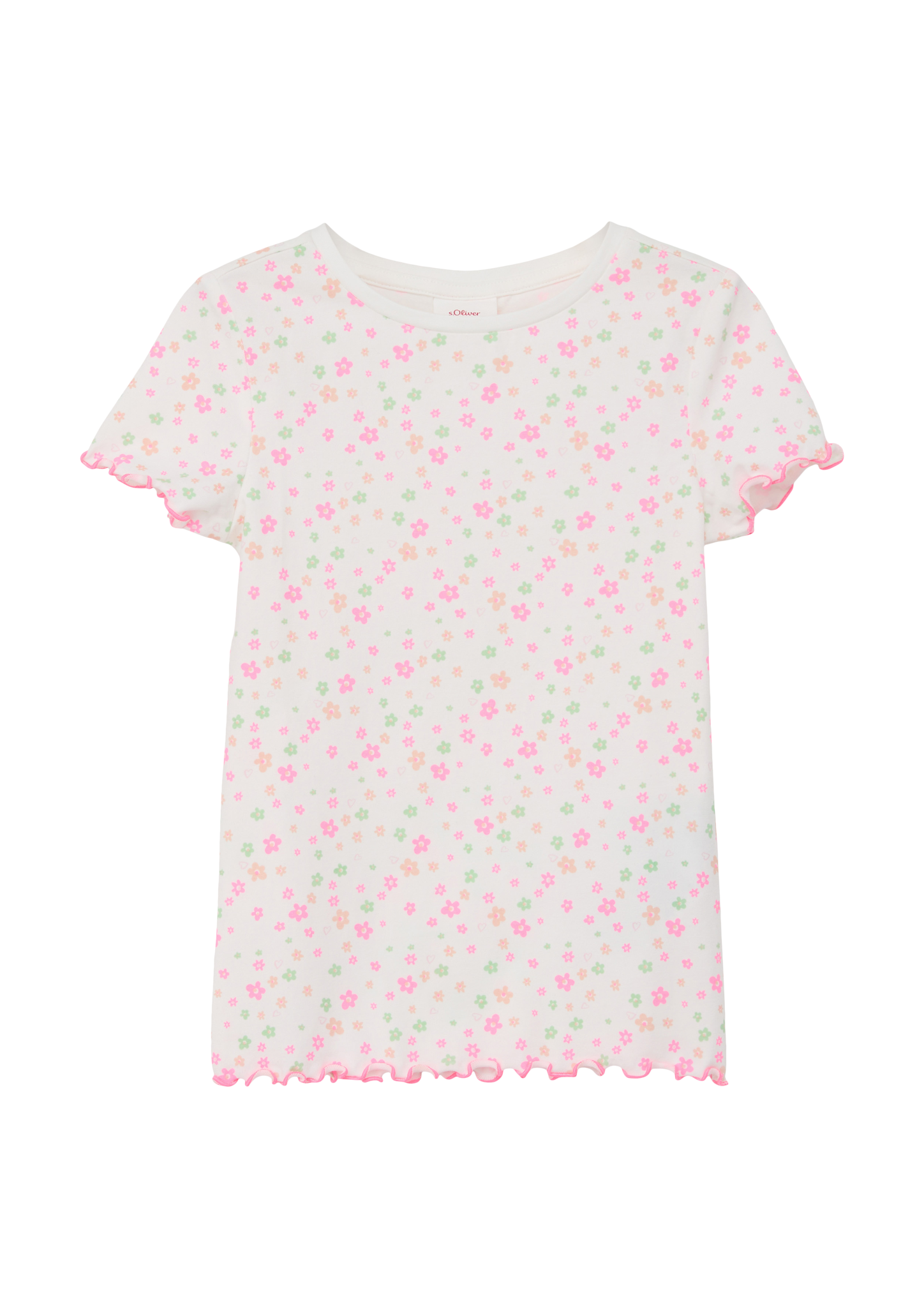 s.Oliver - T-Shirt mit Rollsaum, Kinder, creme|mehrfarbig von s.Oliver