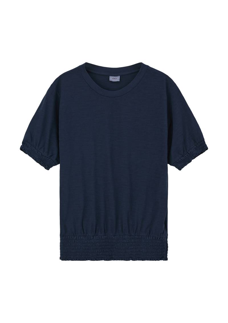 s.Oliver - T-Shirt mit Smok-Partien, Mädchen, blau von s.Oliver