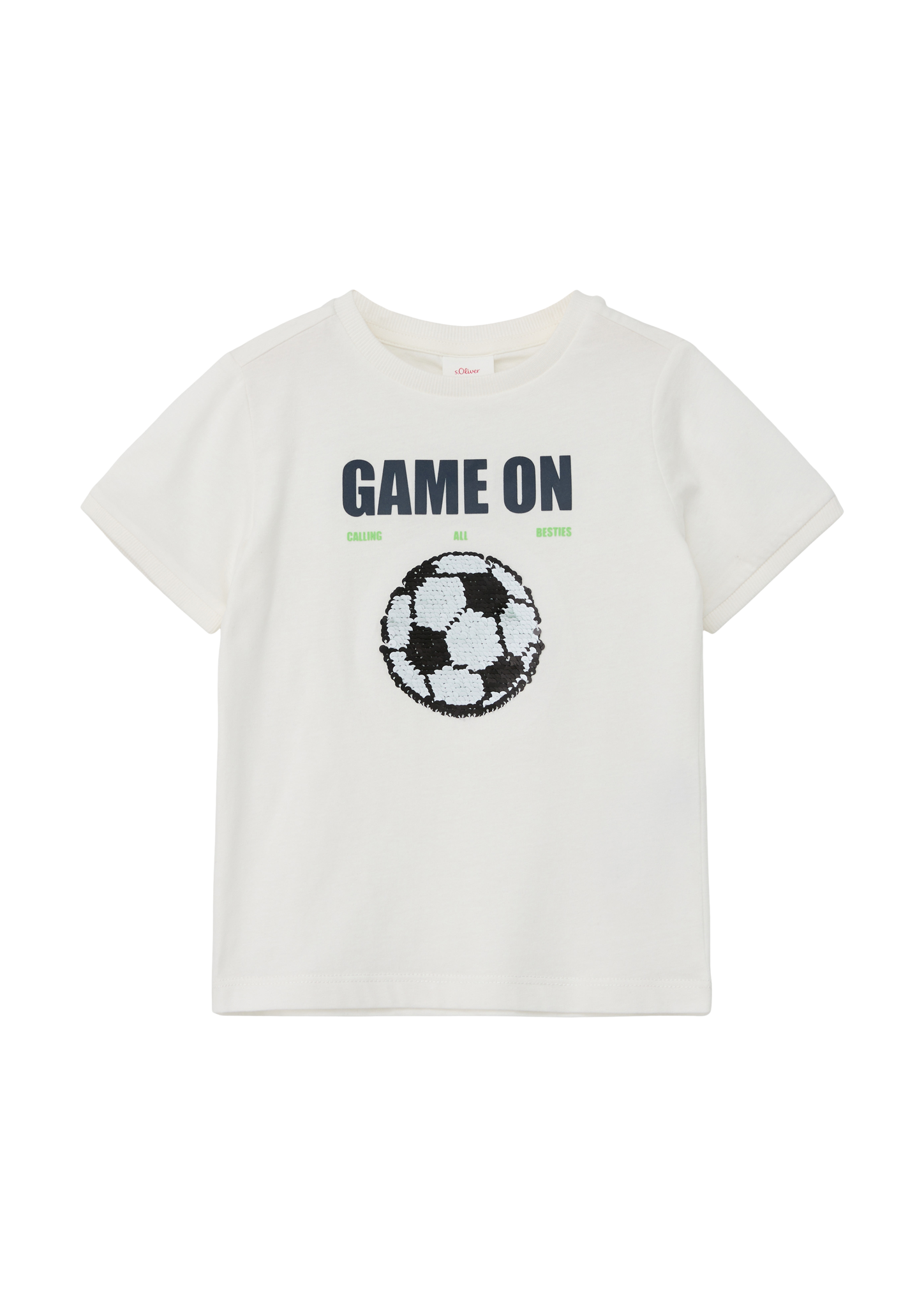 s.Oliver - T-Shirt mit Wendepailletten, Kinder, creme von s.Oliver