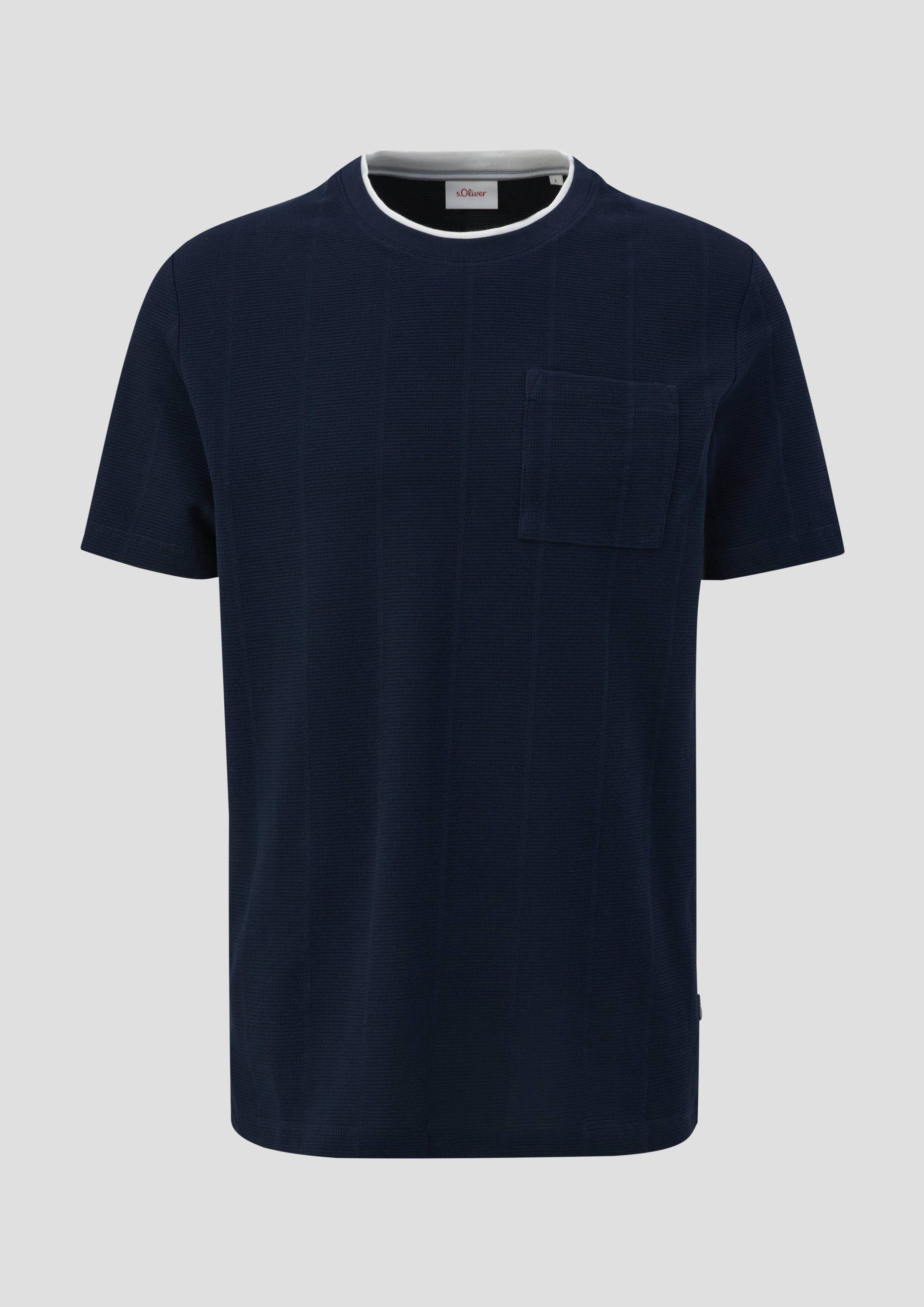 s.Oliver - T-Shirt mit aufgesetzter Tasche, Herren, blau von s.Oliver