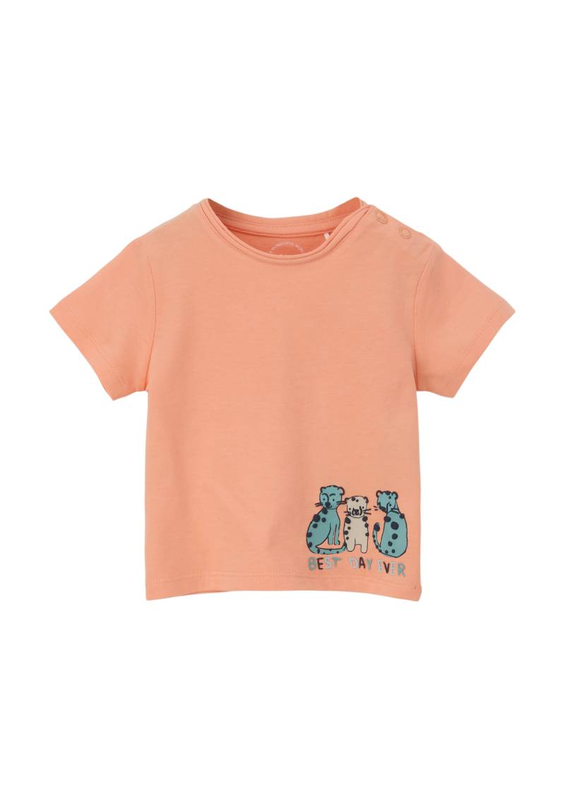 s.Oliver - T-Shirt mit gummiertem Print, Babys, Orange von s.Oliver