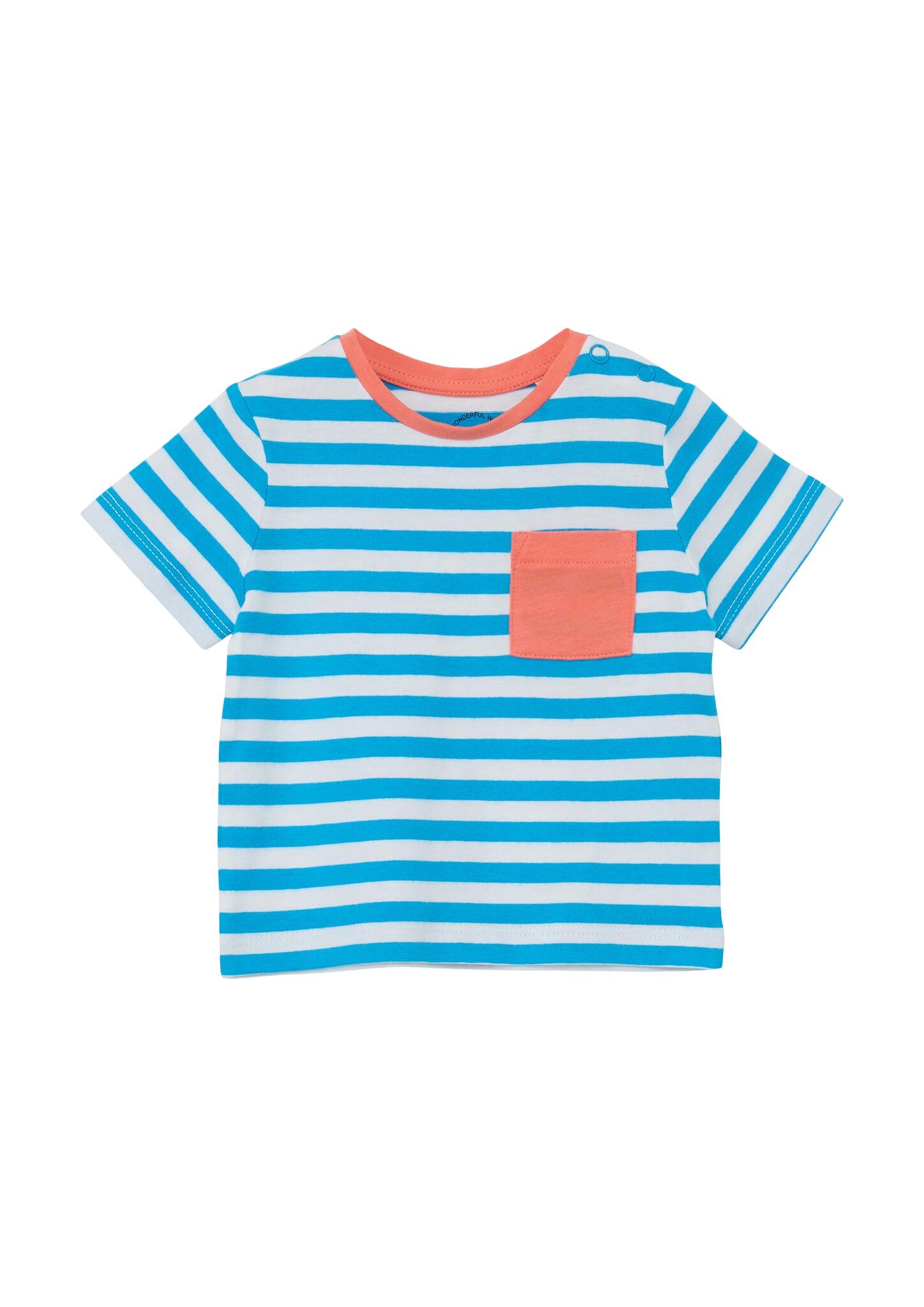 s.Oliver - T-Shirt türkis|weiß - Gr. - 74 von s.Oliver