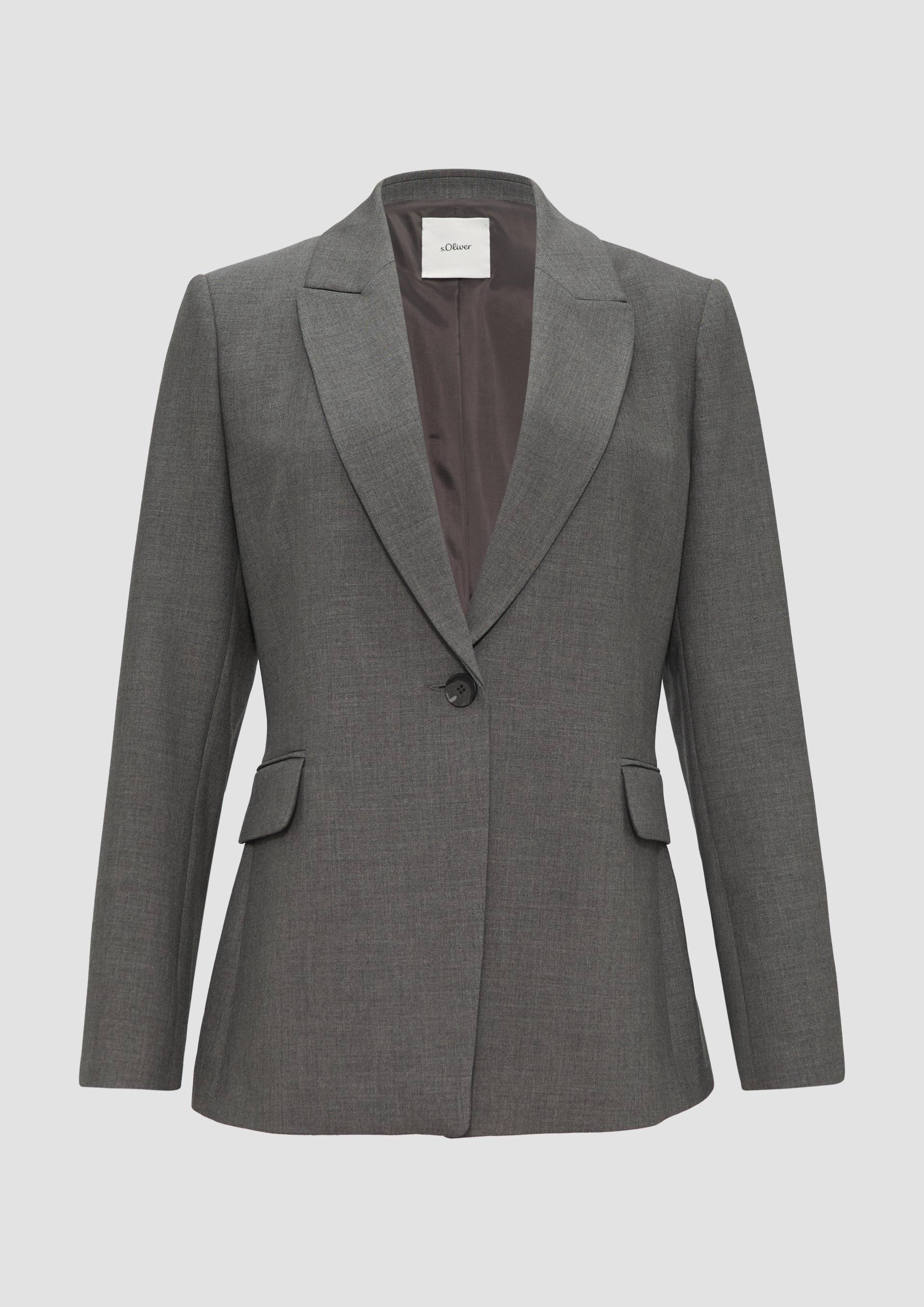 s.Oliver - Taillierter Blazer im Slim Fit, Damen, grau s.Oliver - Taillierter Blazer im Slim Fit, Damen, grau von s.Oliver
