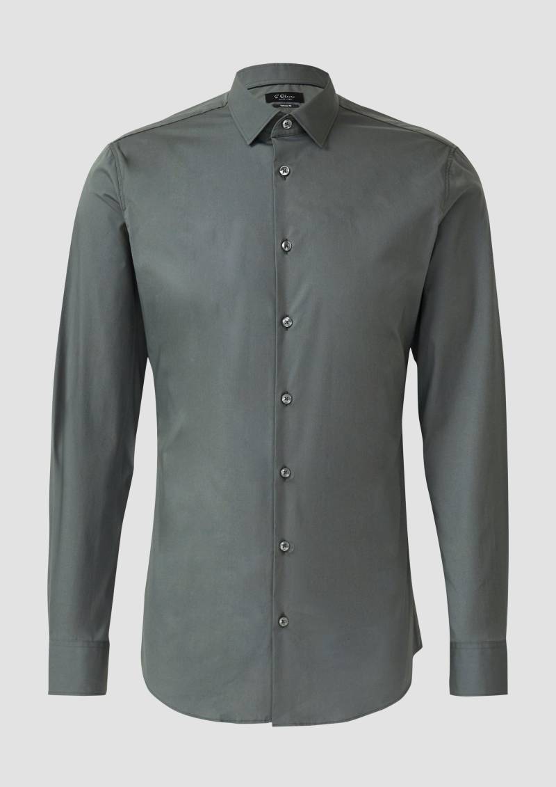 s.Oliver - Tailored Fit: Baumwollstretch-Hemd mit Kentkragen, Herren, Blau von s.Oliver