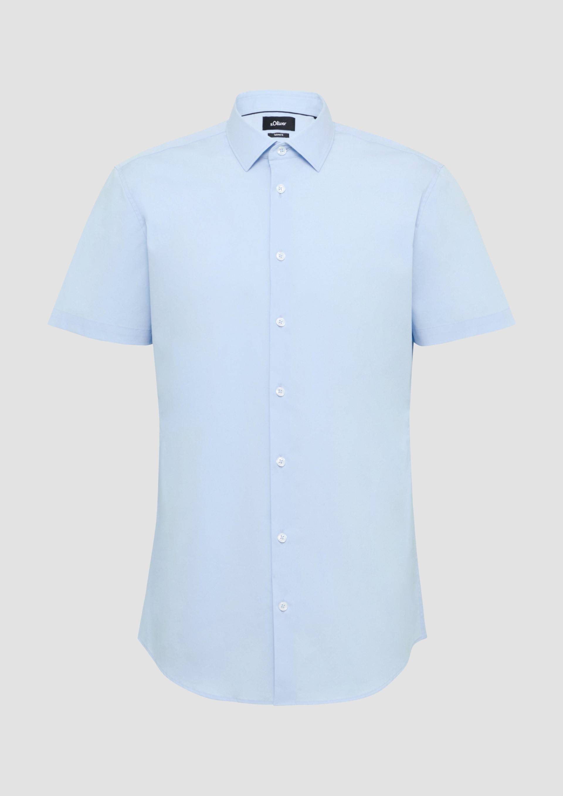 s.Oliver - Tailored Fit: Feines Kurzarm-Hemd aus hochwertigem Baumwollstretch, Herren, blau s.Oliver - Tailored Fit: Feines Kurzarm-Hemd aus hochwertigem Baumwollstretch, Herren, blau von s.Oliver