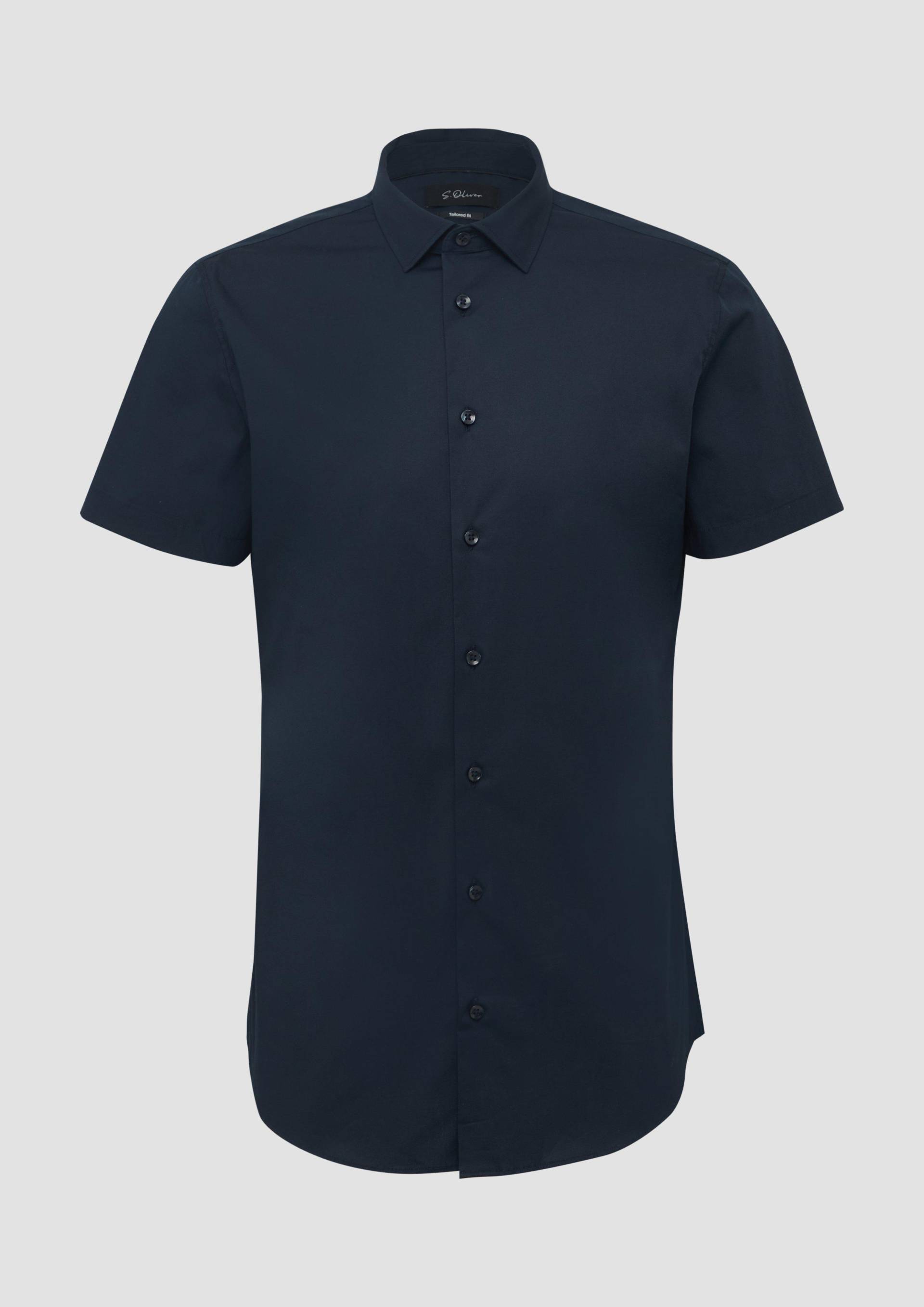 s.Oliver - Tailored Fit: Feines Kurzarm-Hemd aus hochwertigem Baumwollstretch, Herren, blau s.Oliver - Tailored Fit: Feines Kurzarm-Hemd aus hochwertigem Baumwollstretch, Herren, blau von s.Oliver
