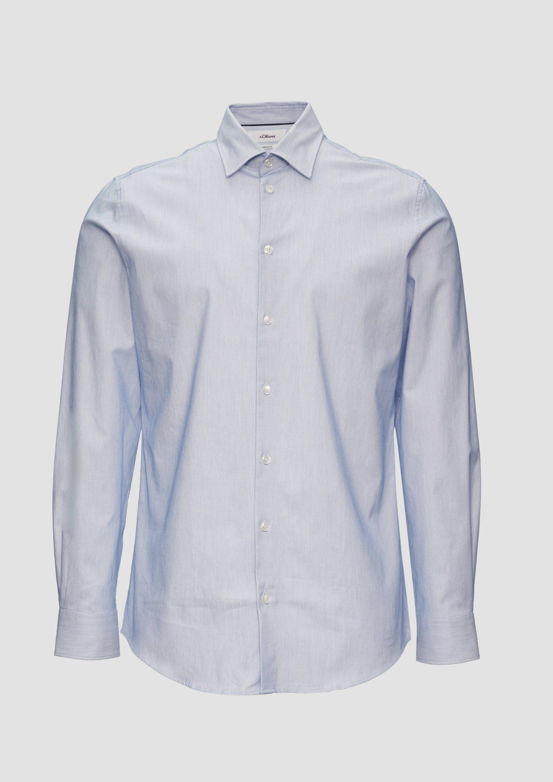 s.Oliver - Tailored Fit: Hemd aus Baumwollstretch, Herren, blau|weiß von s.Oliver