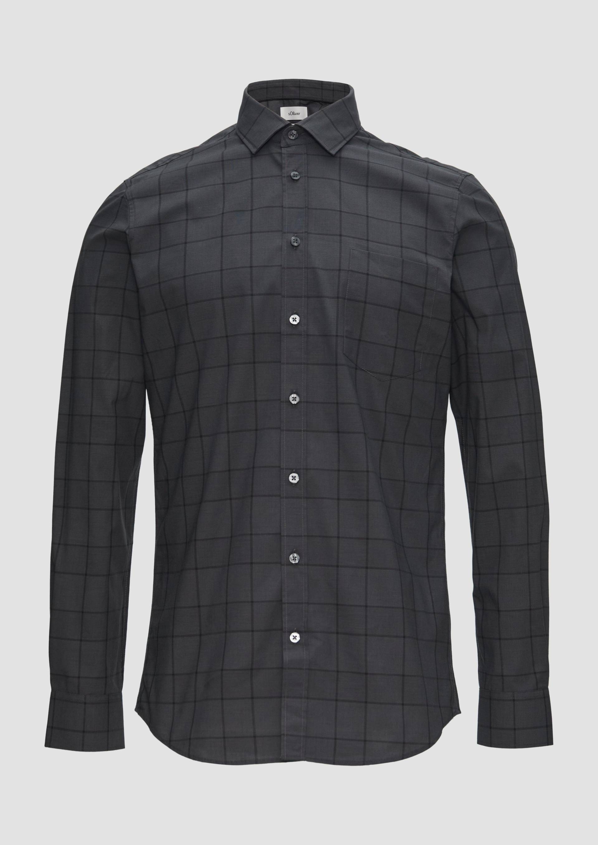 s.Oliver - Tailored Fit: Kariertes Hemd aus Baumwollstretch, Herren, grau s.Oliver - Tailored Fit: Kariertes Hemd aus Baumwollstretch, Herren, grau von s.Oliver