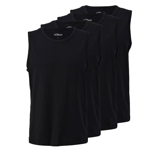 s.Oliver Tanktop Doppelpack (DE/NL/SE/PL, Alphanumerisch, L, Regular, Regular, 4 x Schwarz) von s.Oliver