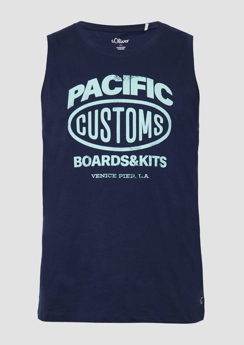 s.Oliver - Tanktop aus Baumwollle mit Frontprint, Herren, blau s.Oliver - Tanktop aus Baumwollle mit Frontprint, Herren, blau von s.Oliver