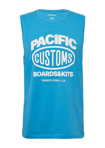 s.Oliver Tanktop aus Baumwollle mit Frontprint türkis XL von s.Oliver