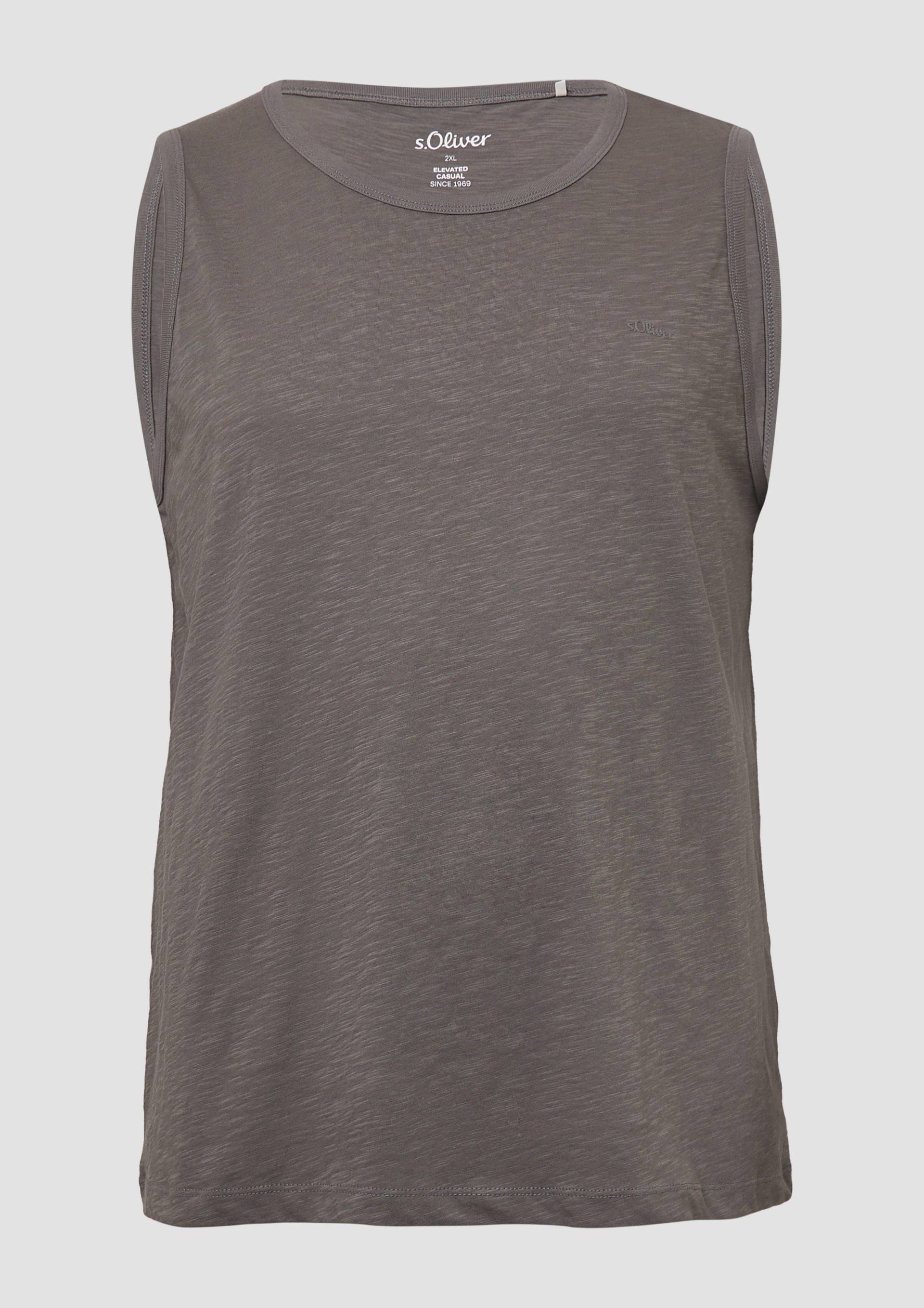 s.Oliver - Tanktop mit Flammgarnstruktur und Logo, Herren, grau s.Oliver - Tanktop mit Flammgarnstruktur und Logo, Herren, grau von s.Oliver