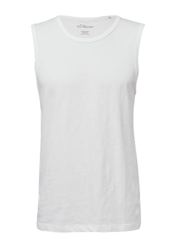 s.Oliver Tanktop mit Flammgarnstruktur und Logo weiß XXL von s.Oliver