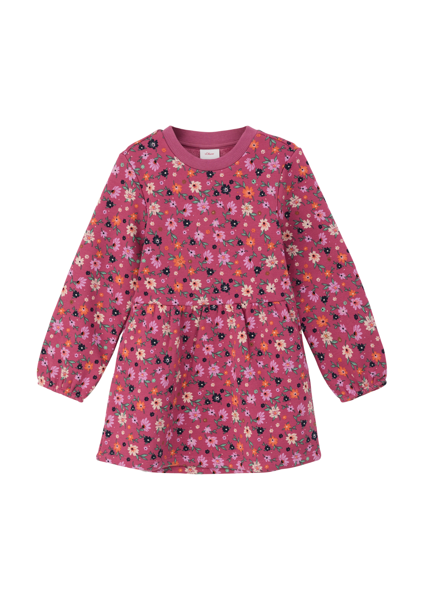 s.Oliver - Thermofleece-Kleid mit Allover-Print, Kinder, Rosa von s.Oliver