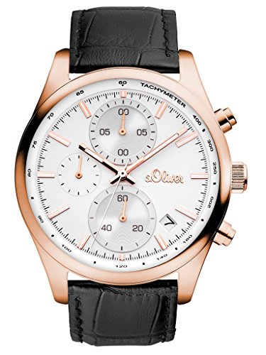 s.Oliver Time Herren Armbanduhr Chronograph Quarz Leder SO-3347-LC von s.Oliver