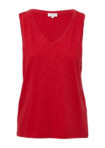 s.Oliver Top mit Flammgarnstruktur und V-Ausschnitt mohnrot 46 von s.Oliver