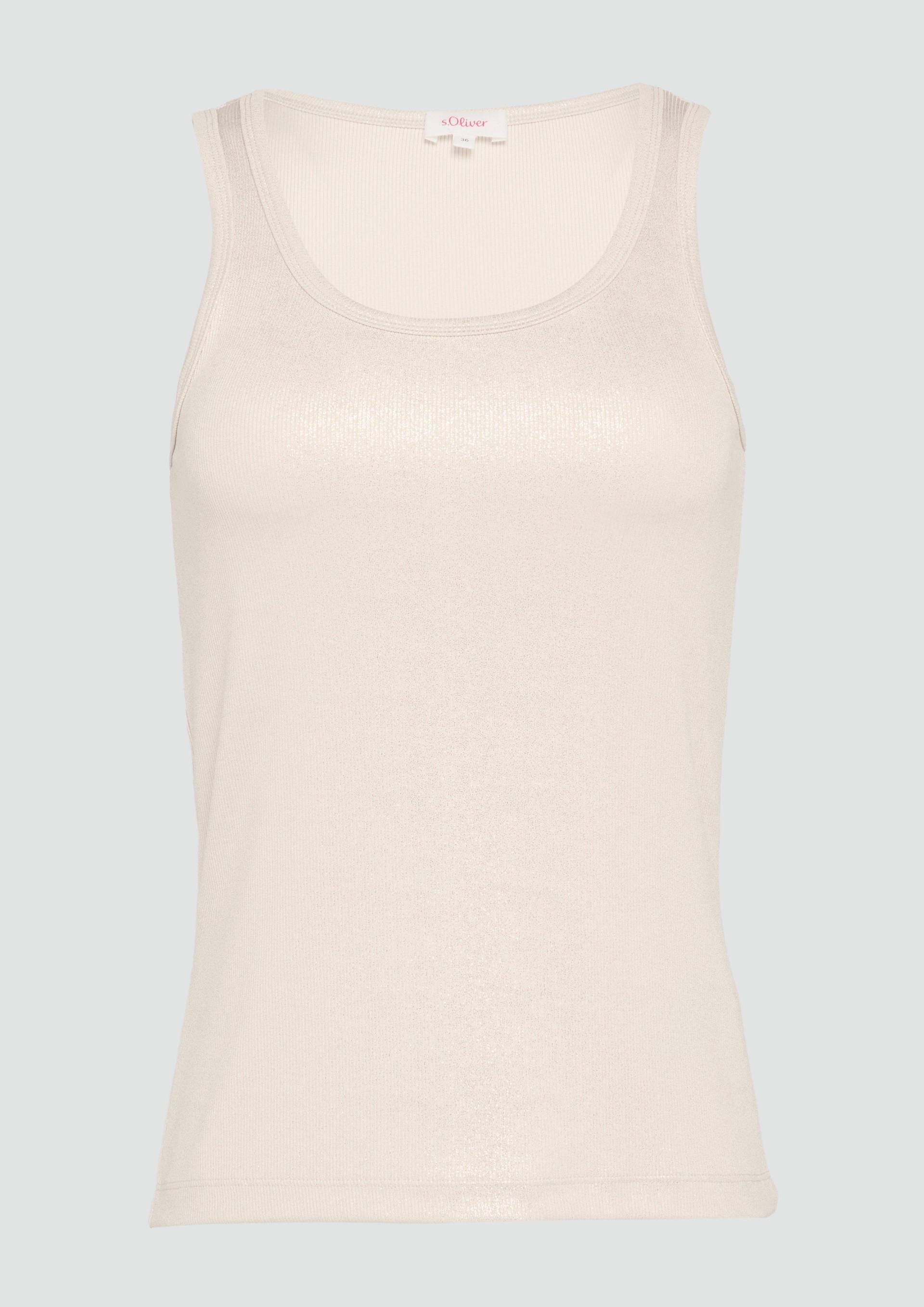 s.Oliver - Top mit Glitzer-Effekt, Damen, Beige von s.Oliver