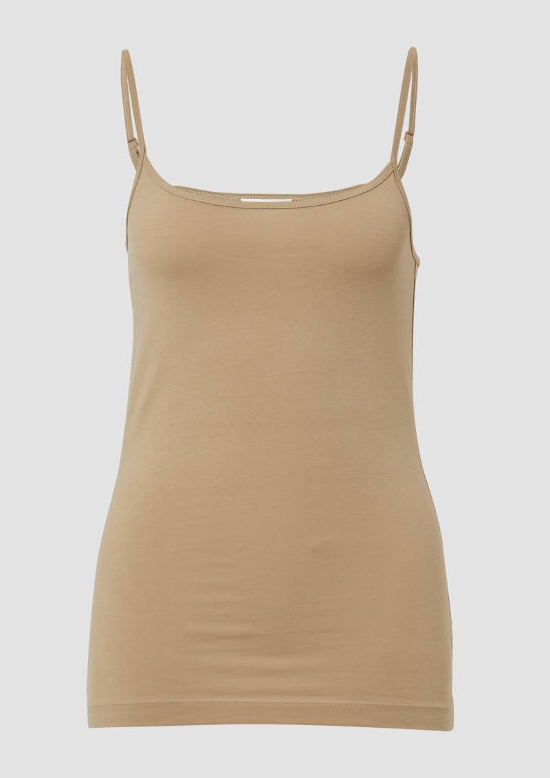 s.Oliver - Top mit verstellbaren Spaghettiträgern im Slim Fit, Damen, braun von s.Oliver