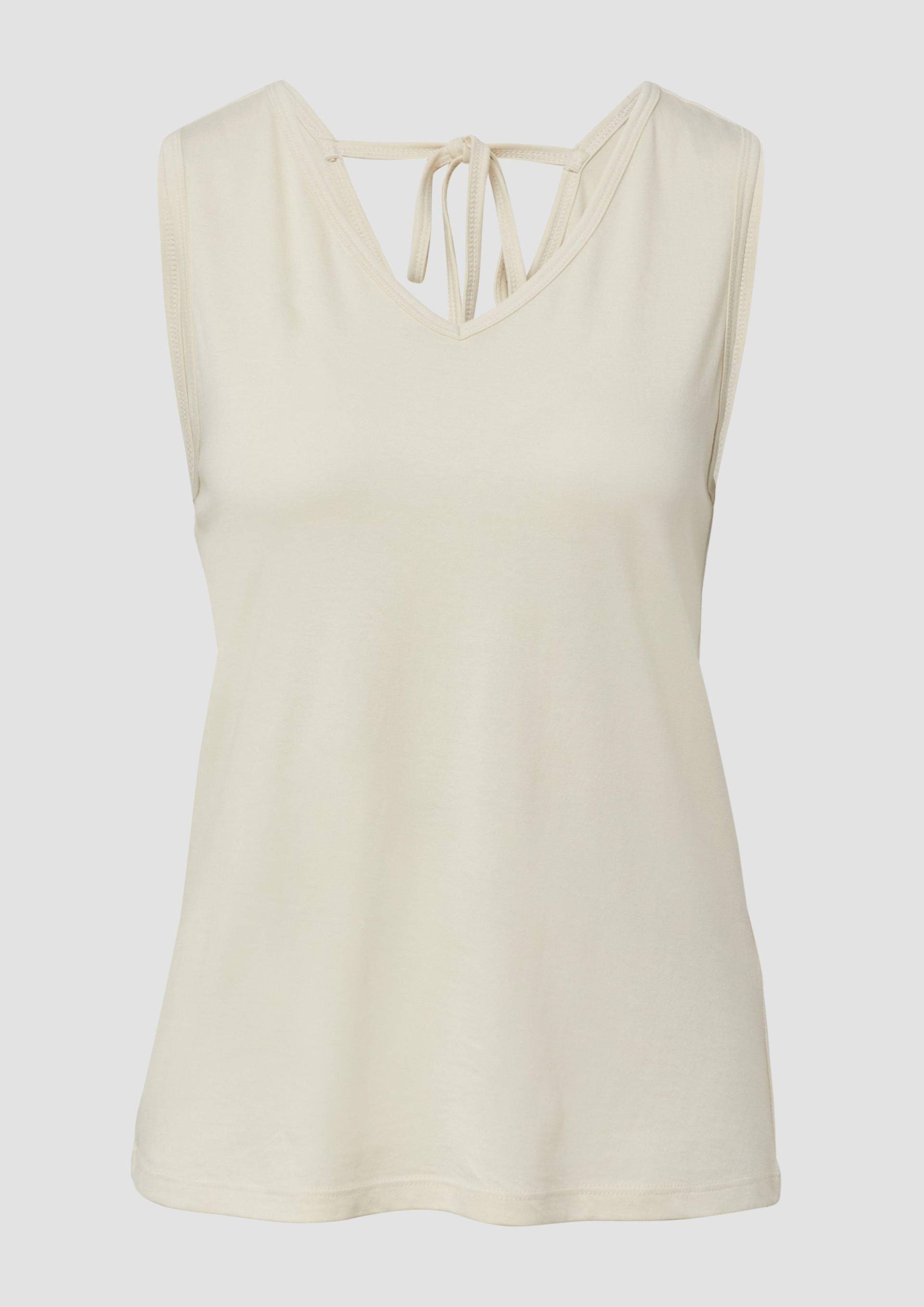 s.Oliver - Top mit V-Ausschnitt und Rücken-Detail, Damen, creme von s.Oliver