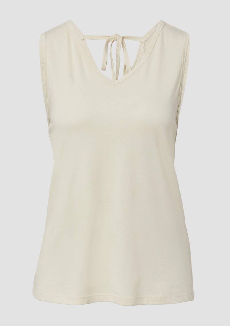 s.Oliver - Top mit V-Ausschnitt und Rücken-Detail, Damen, creme von s.Oliver