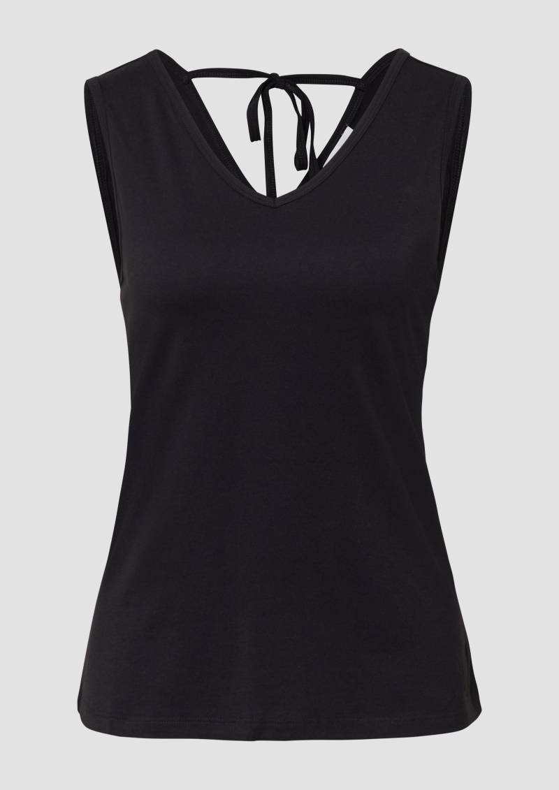 s.Oliver - Top mit V-Ausschnitt und Rücken-Detail, Damen, schwarz von s.Oliver