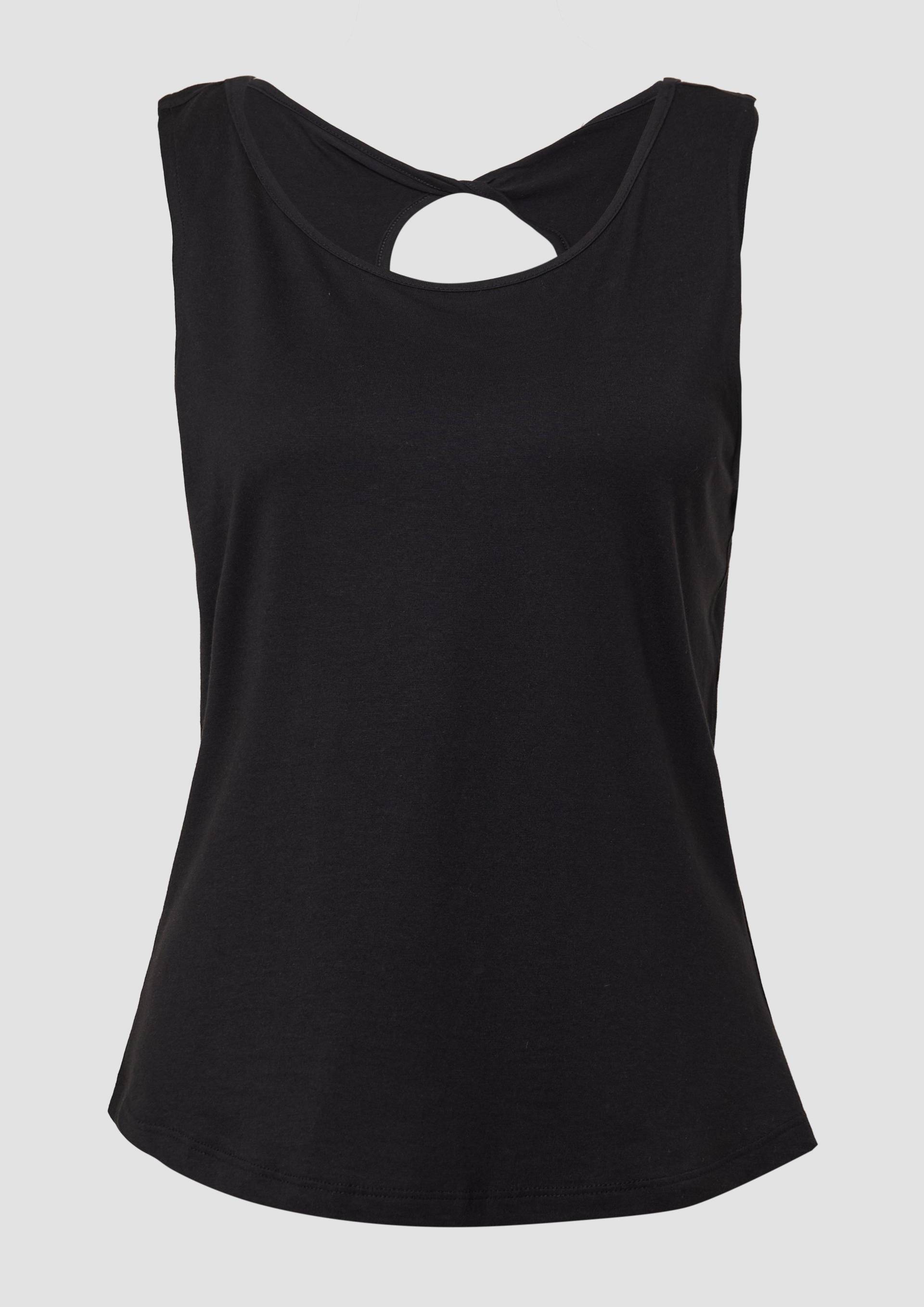 s.Oliver - Top mit dekorativem Cut-out, Damen, schwarz von s.Oliver