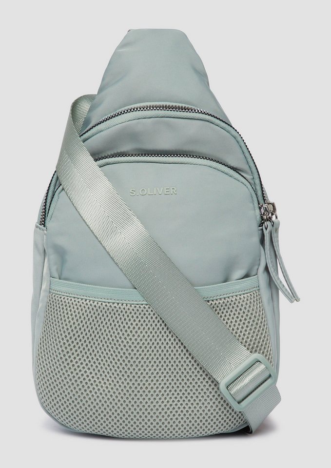 s.Oliver Tragetasche Schultertasche mit aufgesetzter Mesh-Tasche von s.Oliver