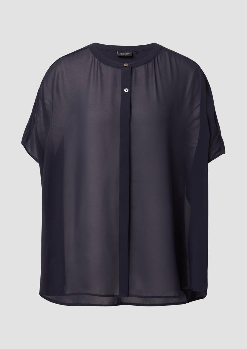 s.Oliver - Transparente Poncho-Bluse aus Chiffon, Damen, blau von s.Oliver