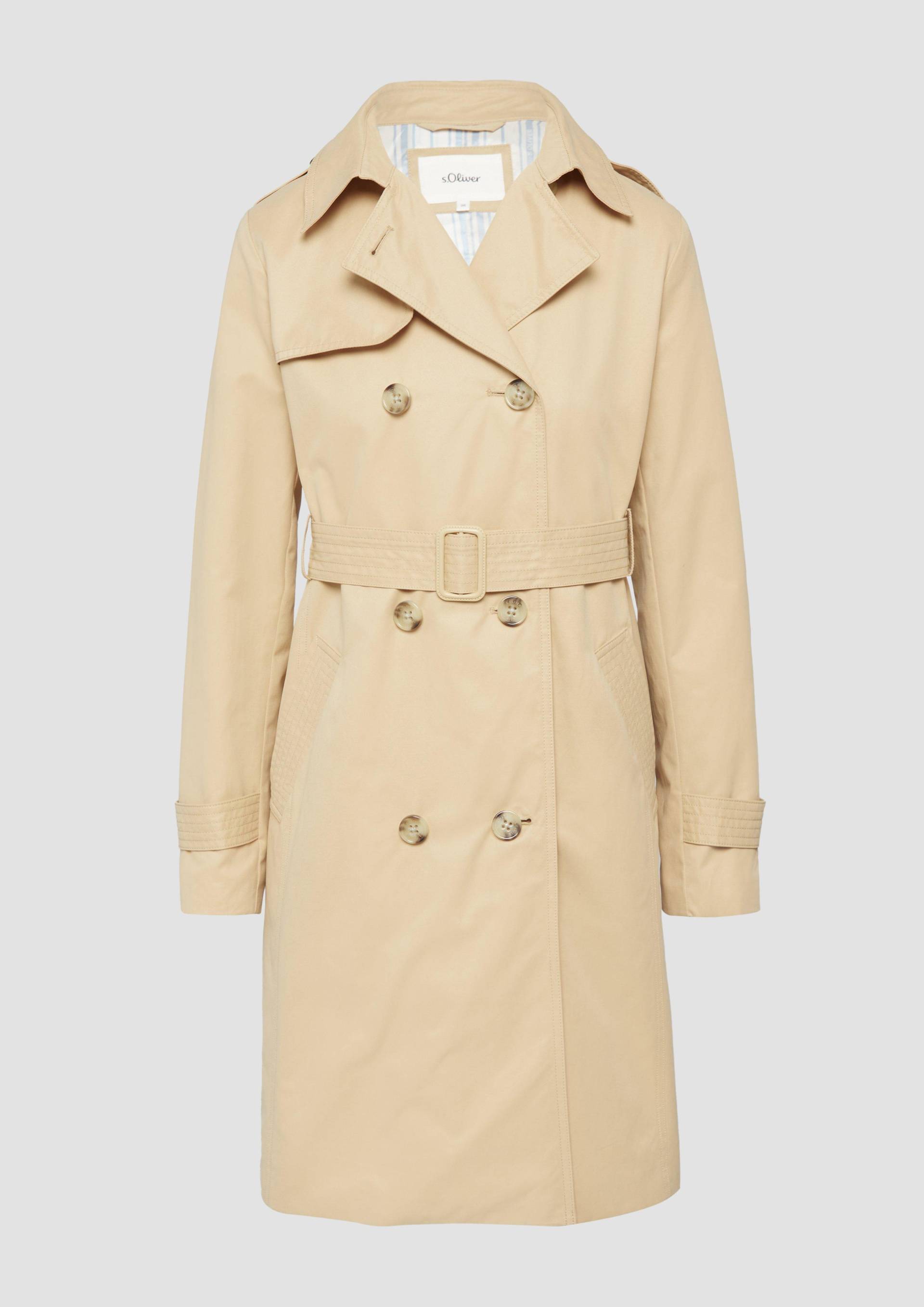 s.Oliver - Trenchcoat mit Streifen-Futter, Damen, braun von s.Oliver