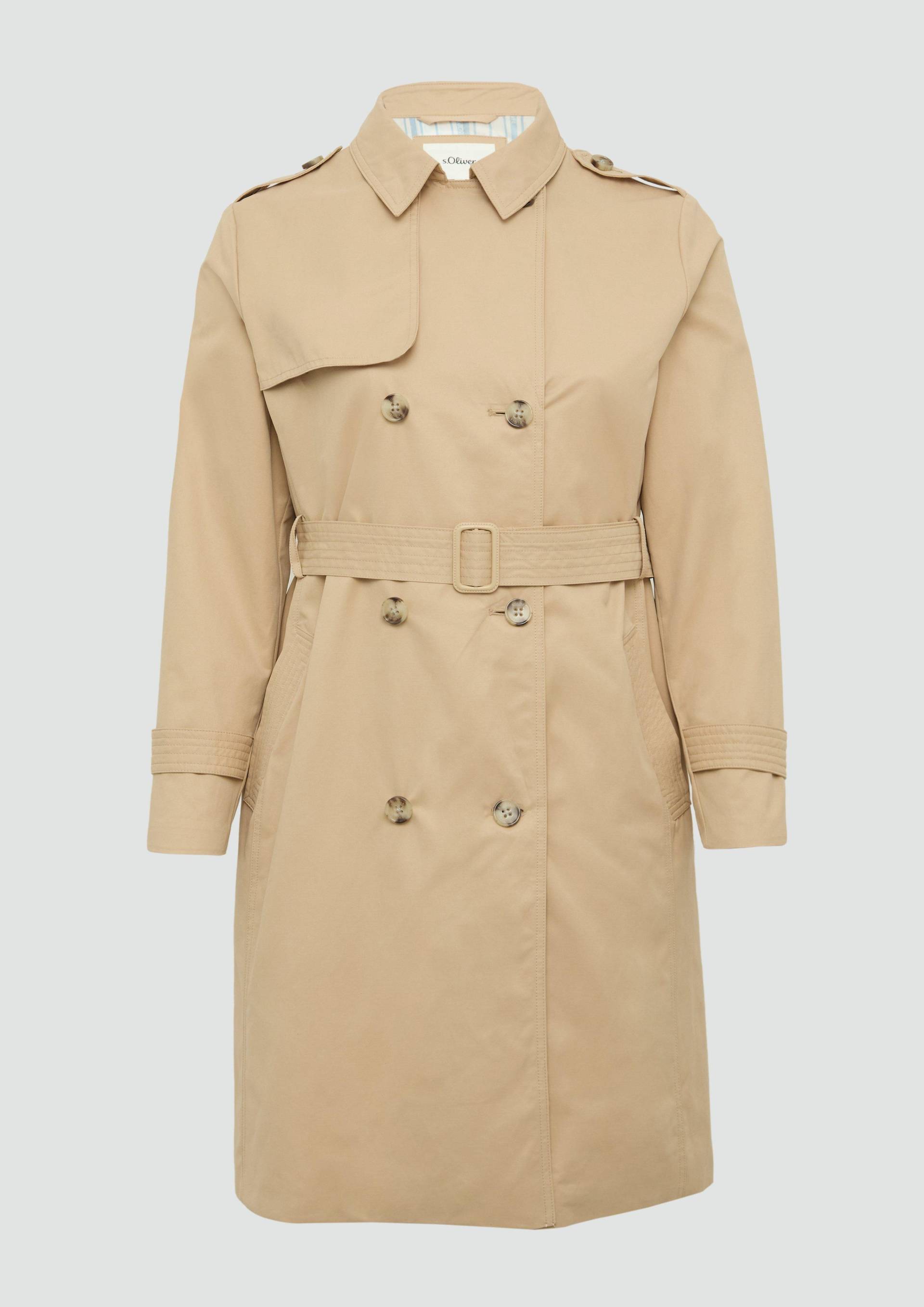 s.Oliver - Trenchcoat mit Streifen-Futter, Damen, braun s.Oliver - Trenchcoat mit Streifen-Futter, Damen, braun von s.Oliver
