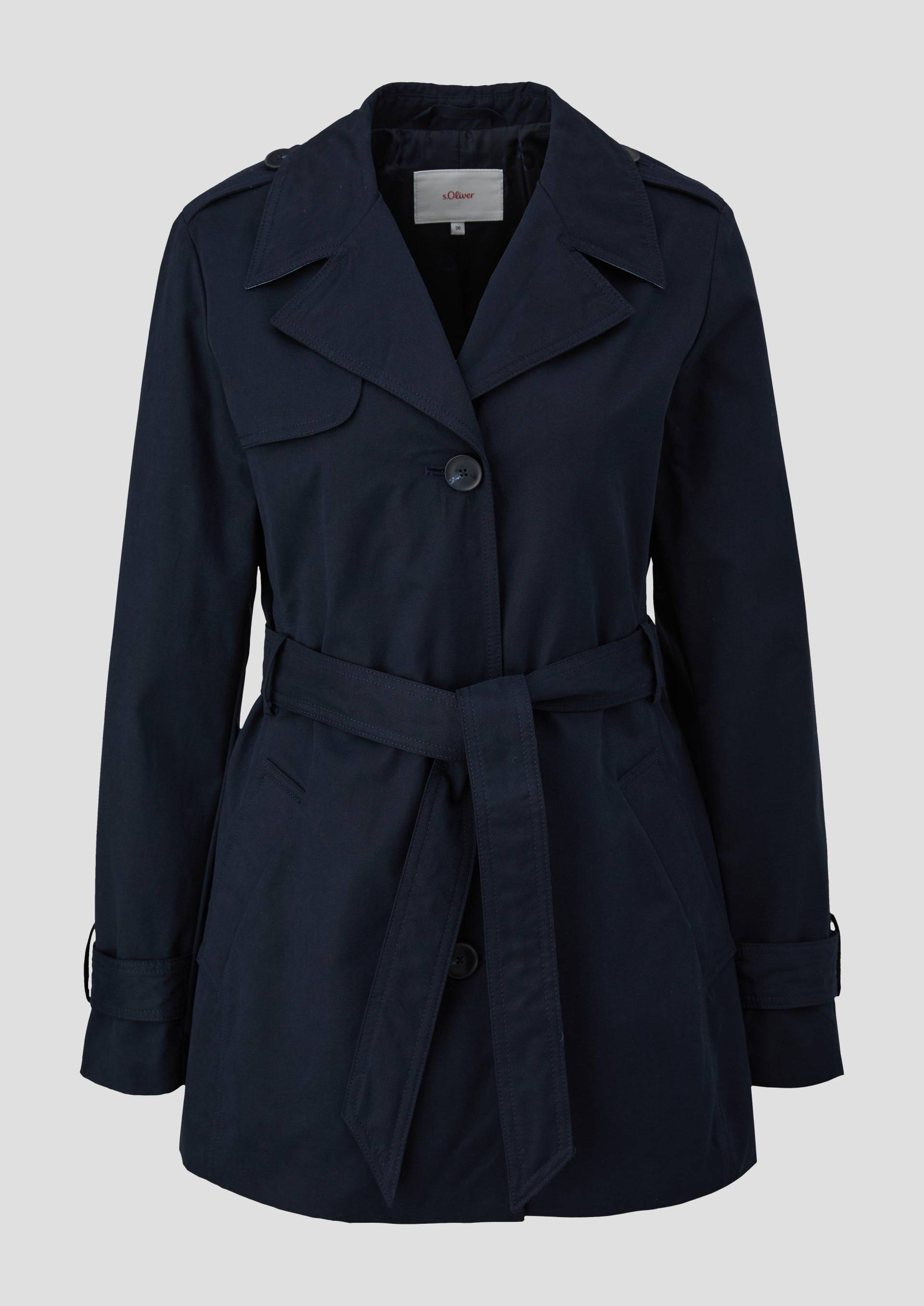 s.Oliver - Trenchcoat mit Twillfutter, Damen, blau von s.Oliver