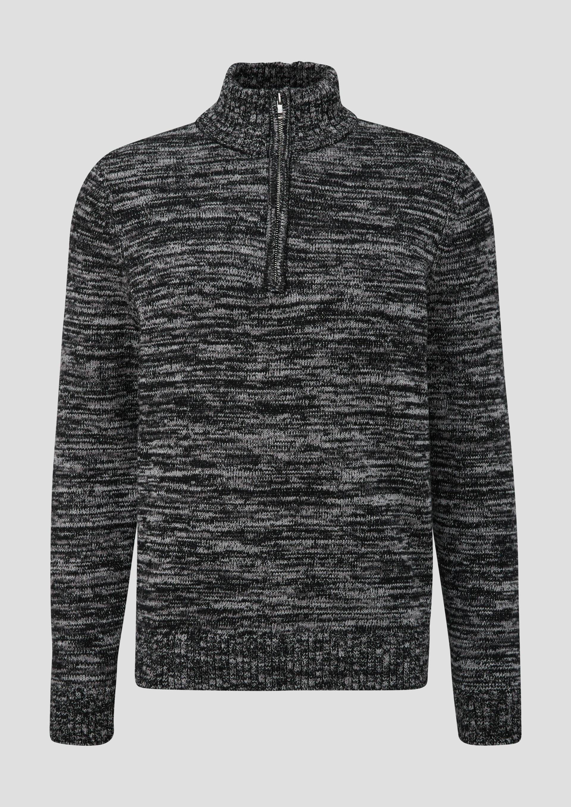 s.Oliver - Troyer-Pullover aus Moulinegarn, Herren, schwarz von s.Oliver