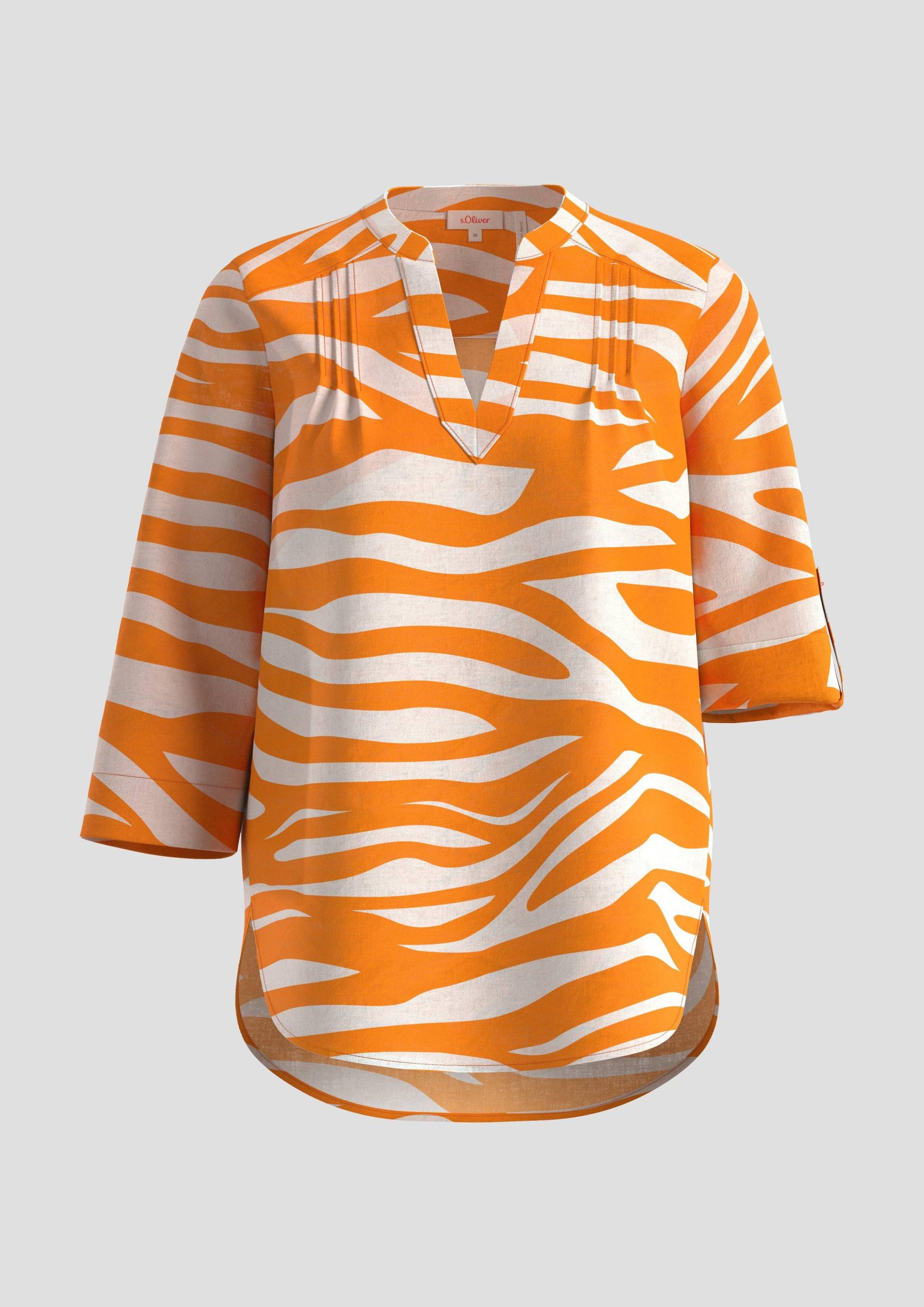 s.Oliver - Tunikabluse aus Leinenmix, Damen, Orange von s.Oliver