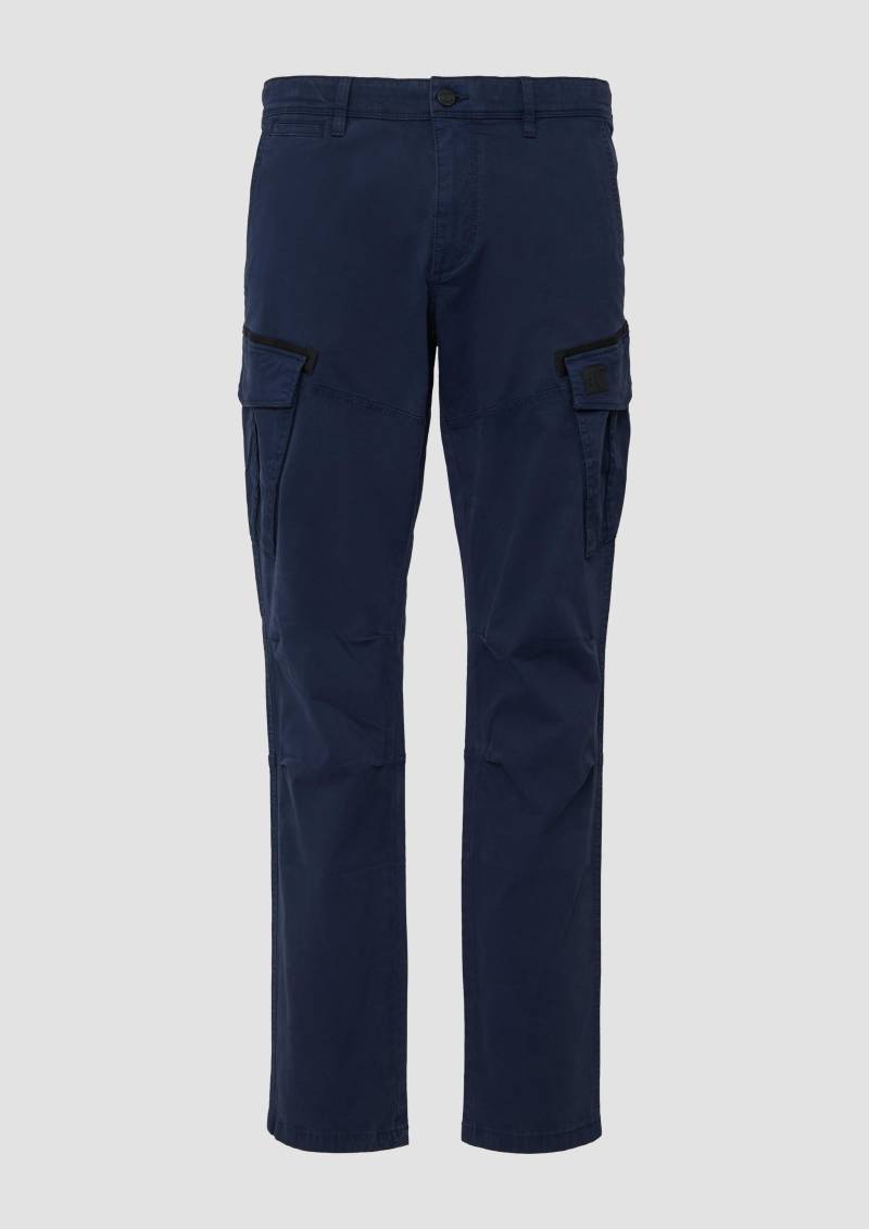 s.Oliver - Cargohose mit Garment Dye und Straight Leg, Herren, blau von s.Oliver