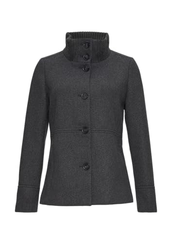 s.Oliver Twilljacke mit Strick-Stehkragen und Eingrifftaschen dunkelgrau 40 von s.Oliver