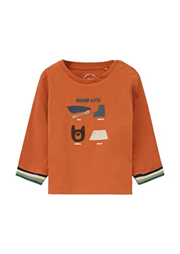 s.Oliver Unisex Baby 2118423 Langarmshirt, Orange #D9603b, 62 von s.Oliver