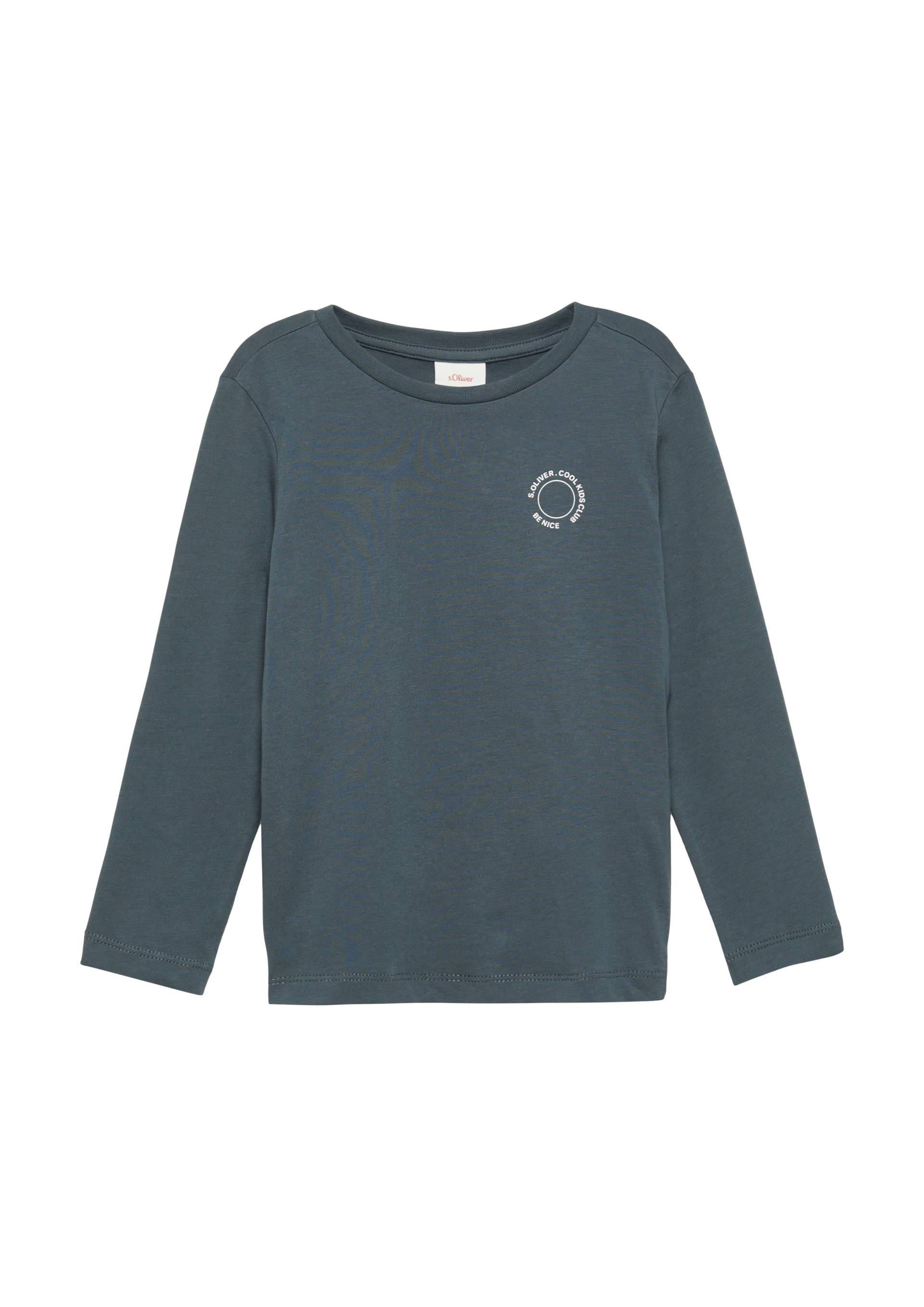 s.Oliver - Unisex Longsleeve aus Baumwolle mit kleinem Print-Detail, Kinder, grau von s.Oliver