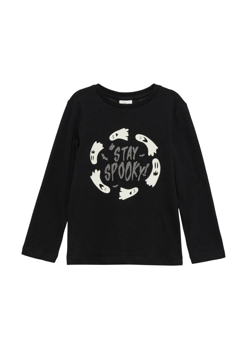 s.Oliver - Unisex Longsleeve mit Halloween-Print, Kinder, schwarz von s.Oliver