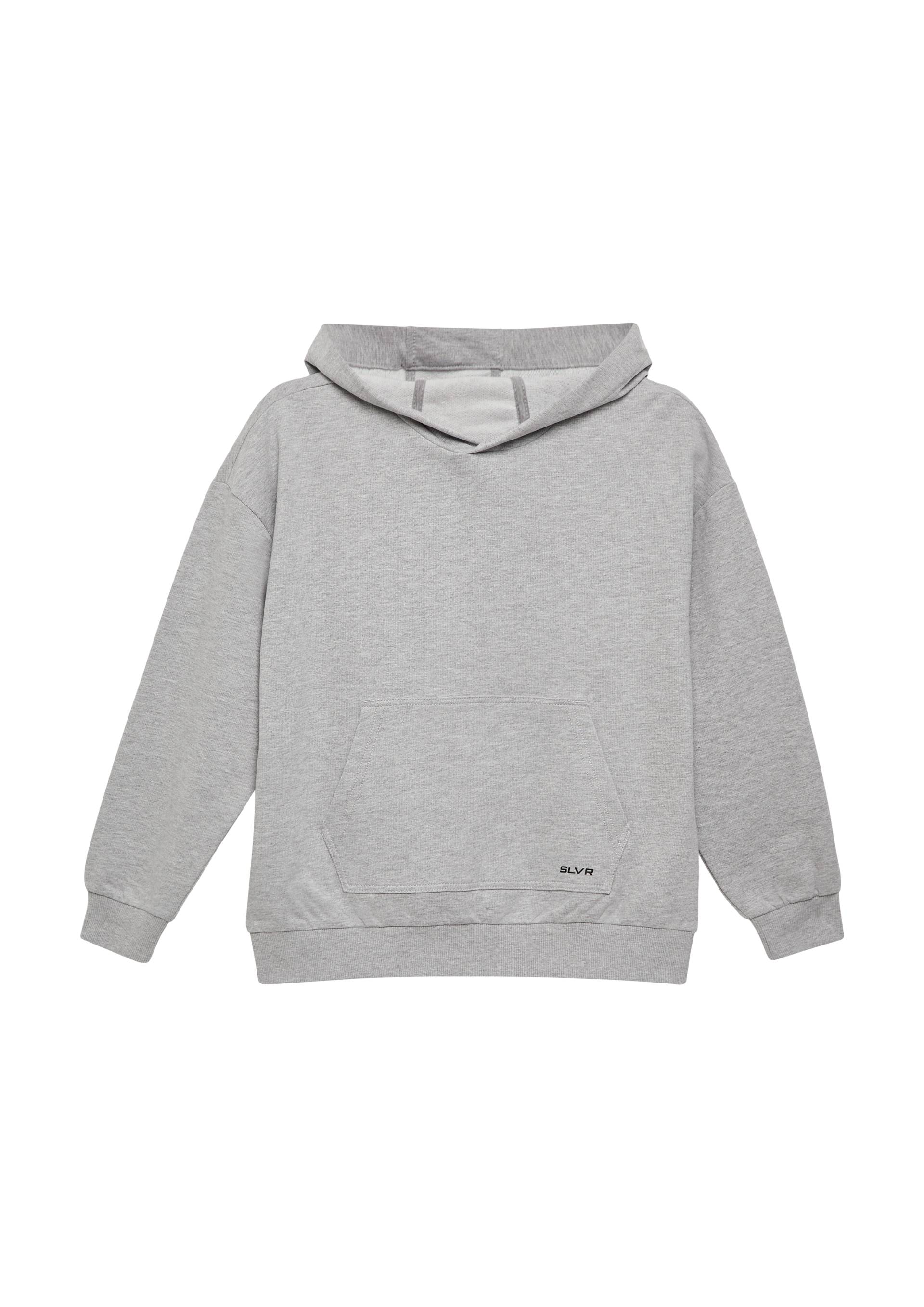 s.Oliver - Unisex Oversized-Hoodie mit Kängurutaschen und Schrift-Print, Jungen, grau von s.Oliver