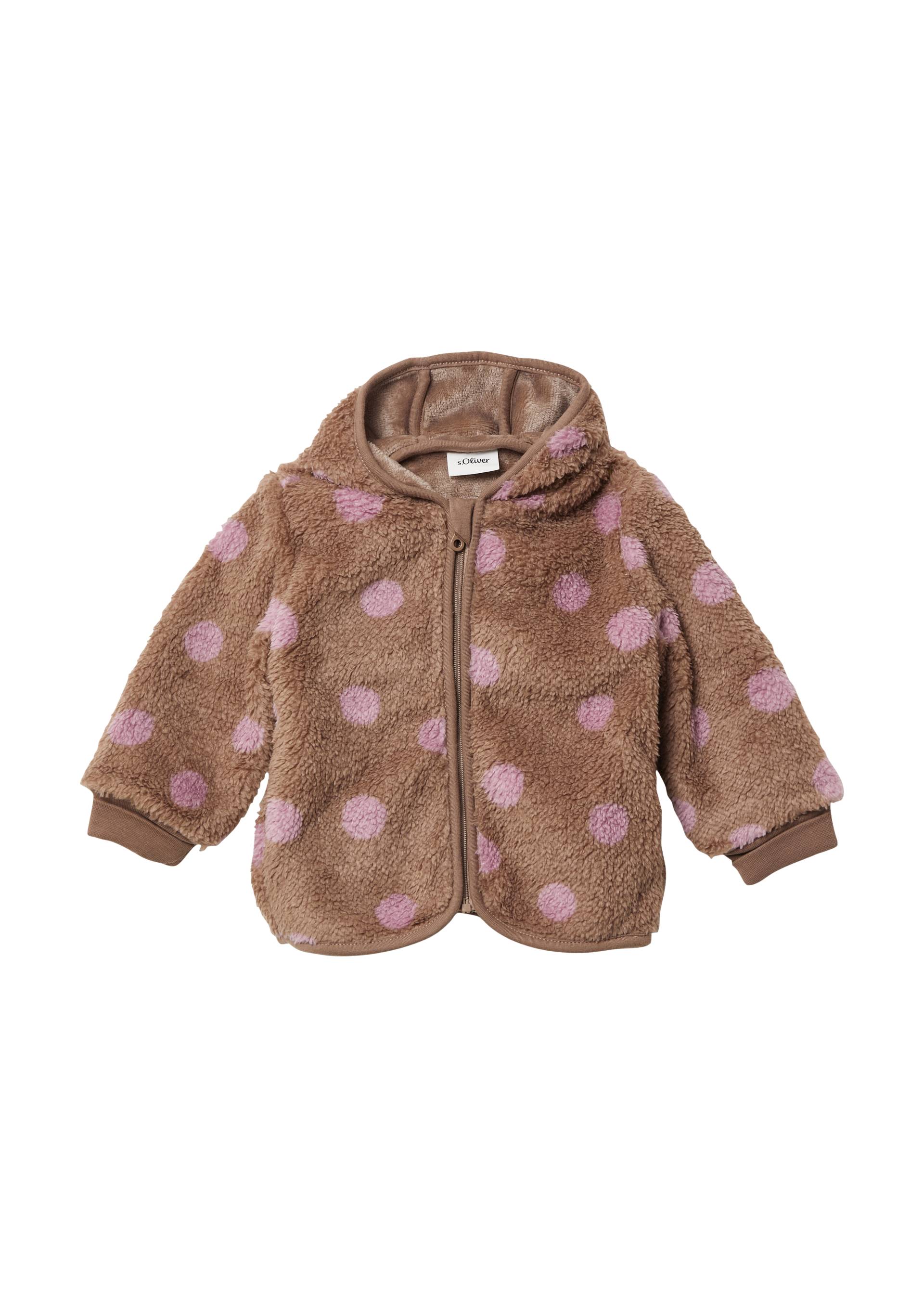 s.Oliver - Unisex Plüsch-Kapuzenjacke, Babys, braun von s.Oliver