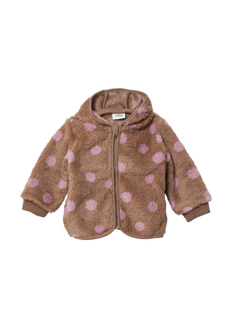 s.Oliver - Unisex Plüsch-Kapuzenjacke, Babys, braun von s.Oliver