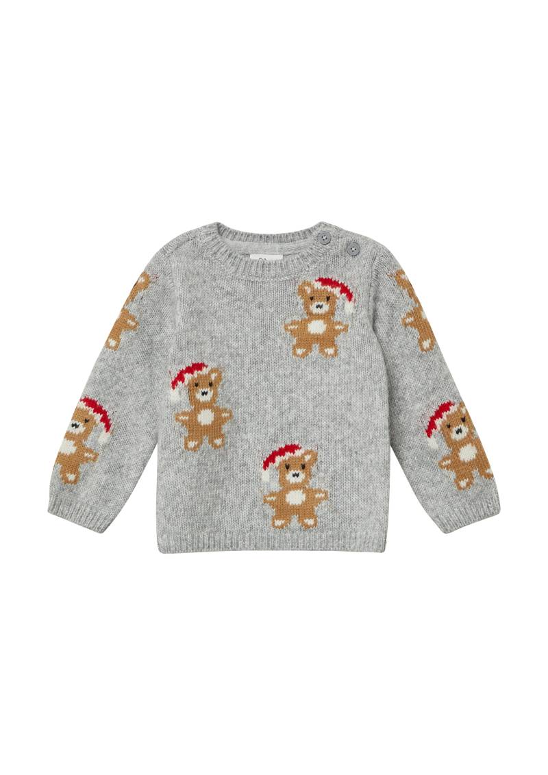 s.Oliver - Unisex Strickpullover mit Weihnachtsmotiven, Babys, grau|mehrfarbig von s.Oliver