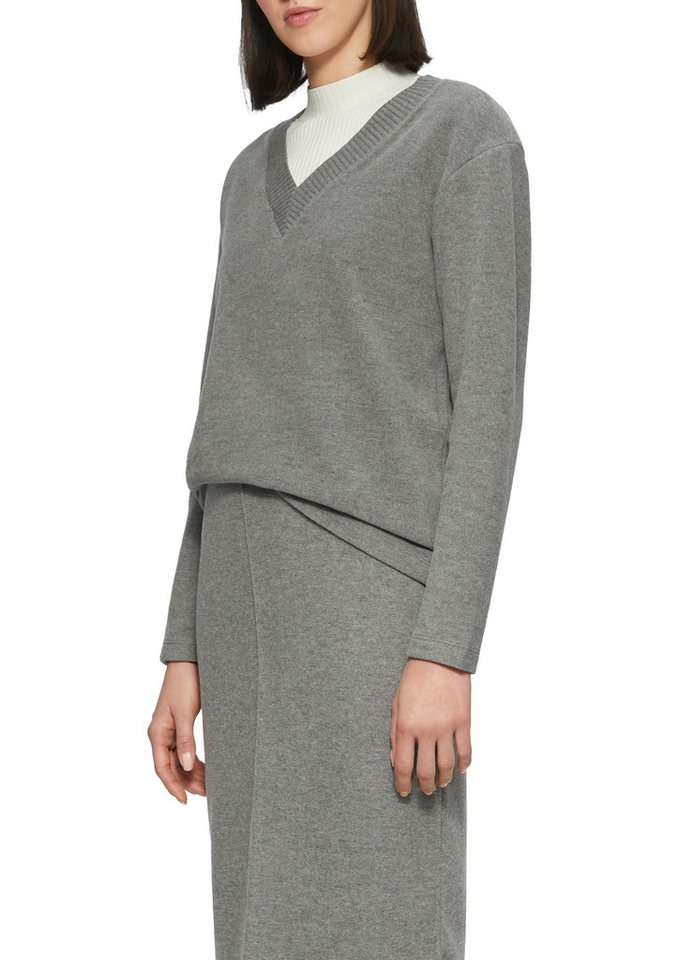 s.Oliver V-Ausschnitt-Pullover in melierter Optik von s.Oliver
