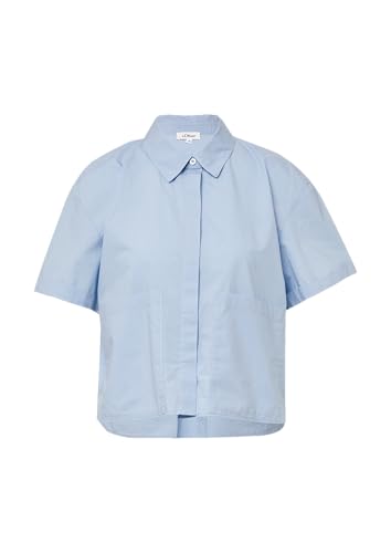 s.Oliver Verkürzte Hemdbluse im Relaxed Fit mit aufgesetzten Taschen hellblau 48 von s.Oliver
