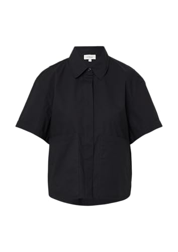 s.Oliver Verkürzte Hemdbluse im Relaxed Fit mit aufgesetzten Taschen schwarz 48 von s.Oliver