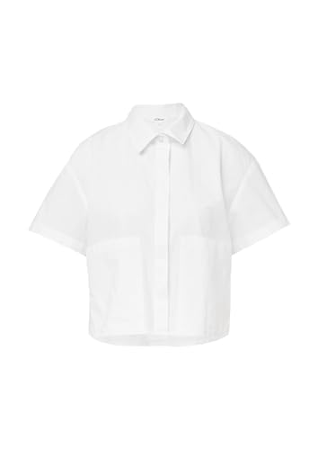 s.Oliver Verkürzte Hemdbluse im Relaxed Fit mit aufgesetzten Taschen weiß 44 von s.Oliver